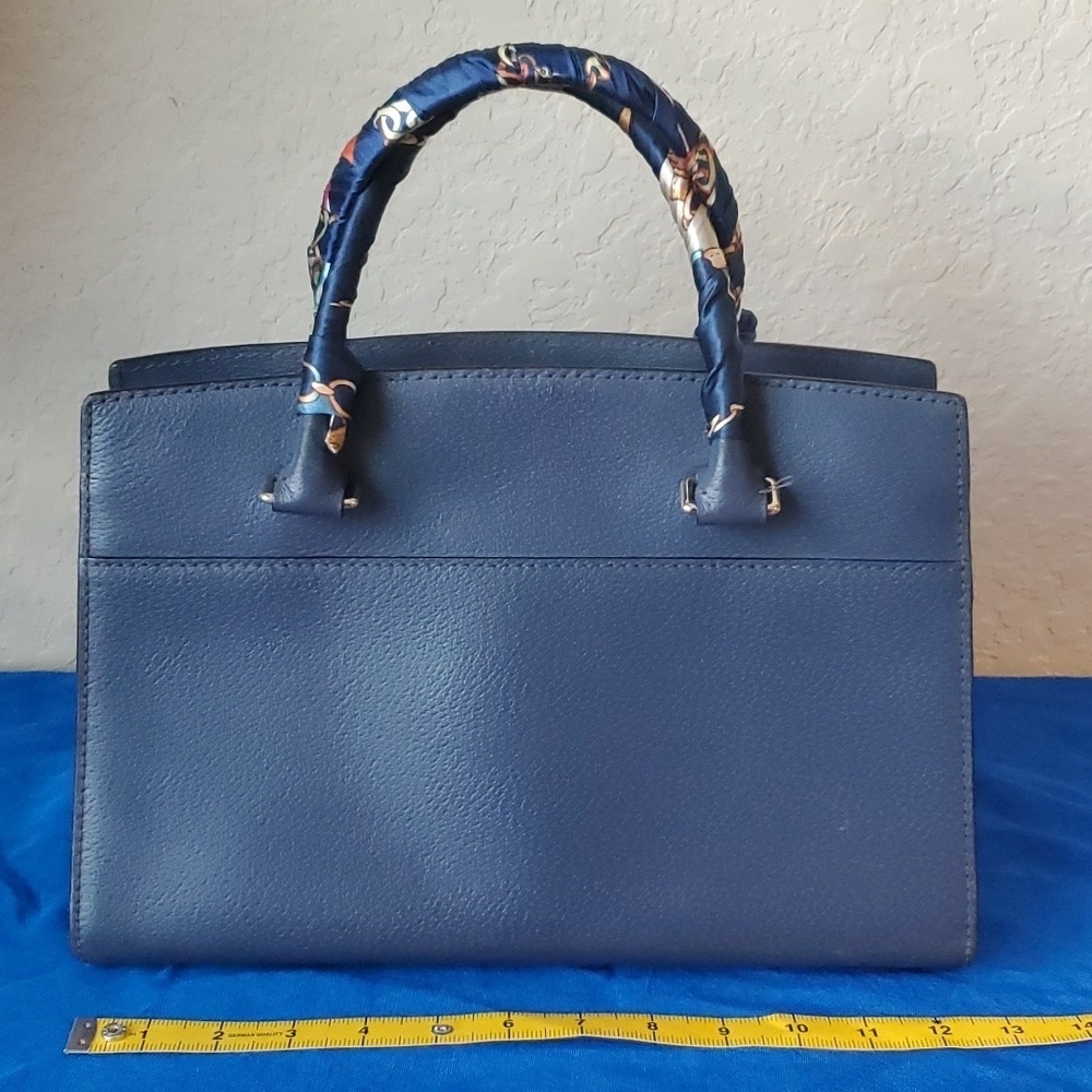 Kate Spade New York Grove Street Caley Satchel navy blue 100% leather - Picture 4 of 16